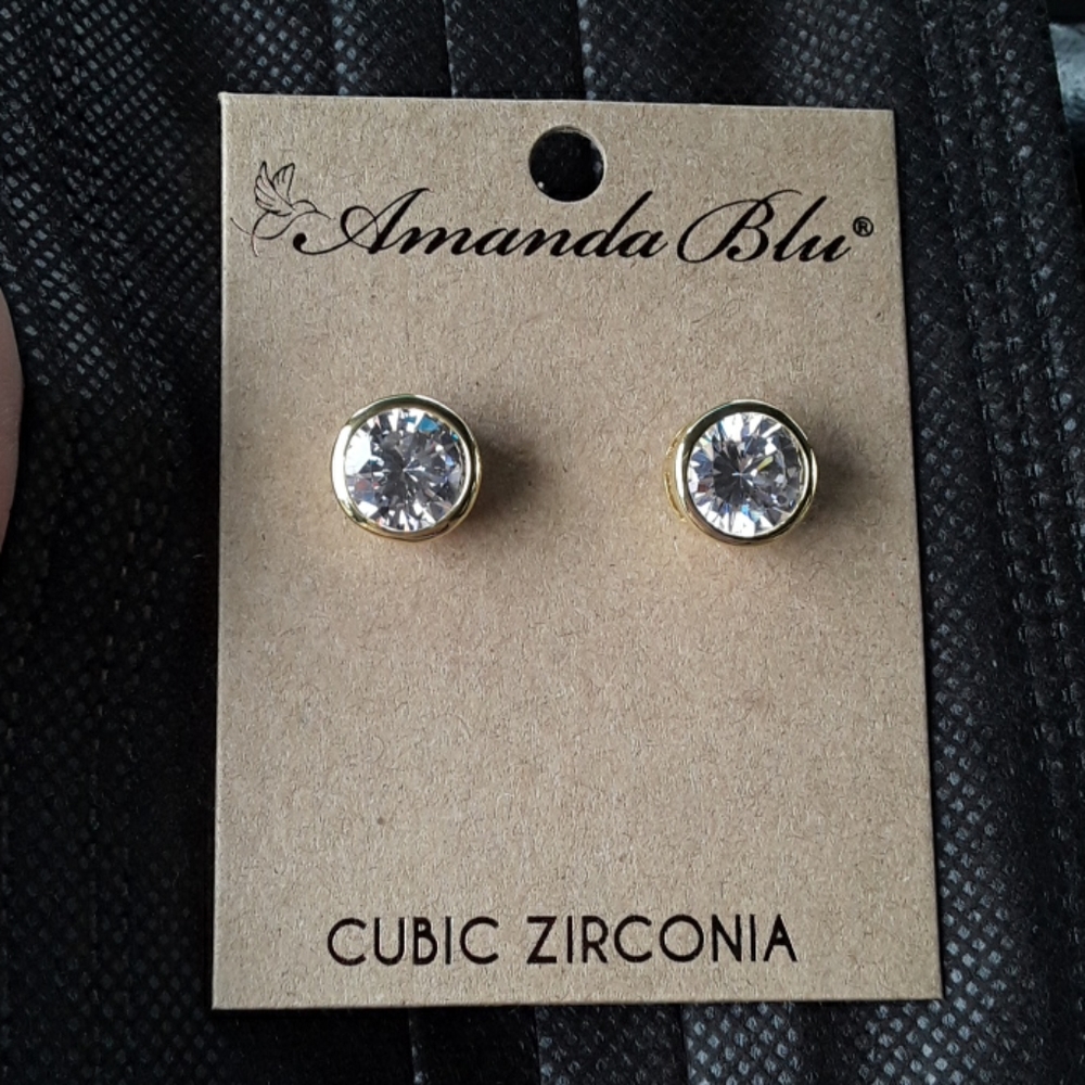 Amanda Blu Bezel Set Stud Earrings